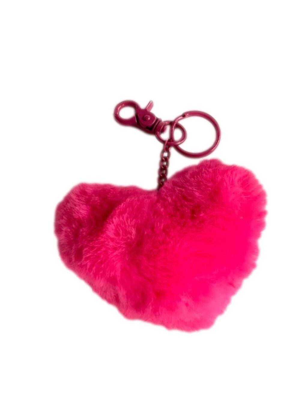 Pink Heart Keychain Purse Charm